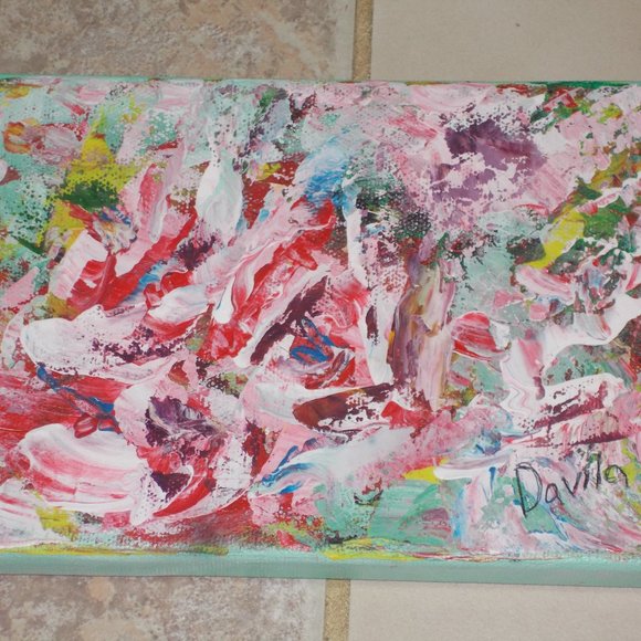 New Original "Infinity Roses" 5"x7" oil painting by Texas Artist Davila - Picture 2 of 5